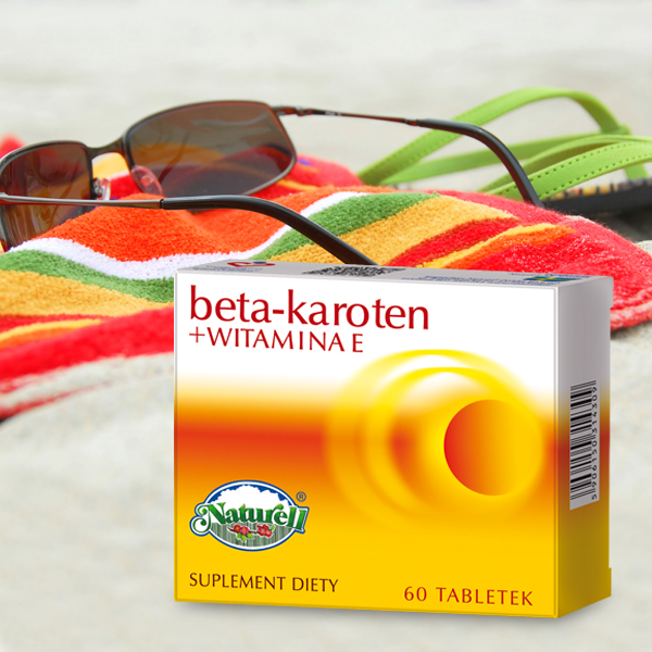 Beta Karoten + witamina E, Naturell 60 tabletek ochrona skóry przed